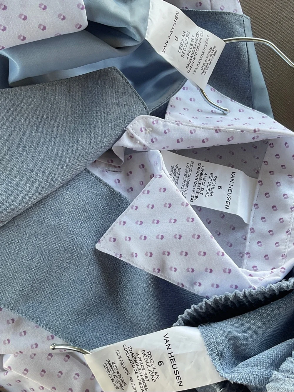 Take 50% OFF- Van Heusen Youth Light Blue Suit Vest & Pants Set, Size-6